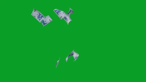 Banknotes dollars bills falling and flying on green screen Stock Footage 316722064