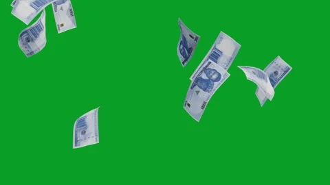 Banknotes dollars bills falling and flying on green screen Stock Footage 316722067