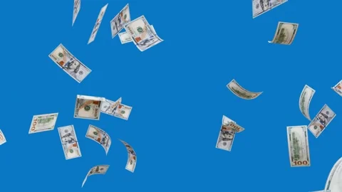 Banknotes dollars bills falling and flying on green screen Stock Footage 316722075