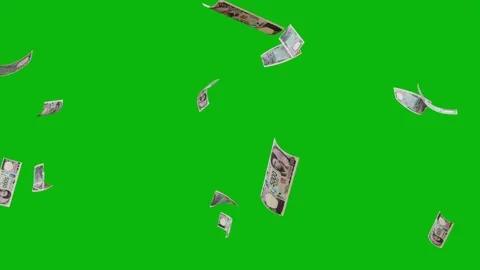 Banknotes dollars bills falling and flying on green screen Stock Footage 316722223