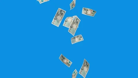 Banknotes dollars bills falling and flying on green screen Stock Footage 316722231