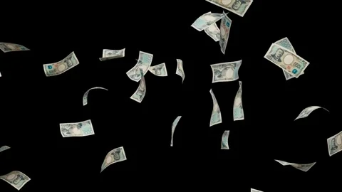 Banknotes dollars bills falling and flying on green screen Stock Footage 316722251