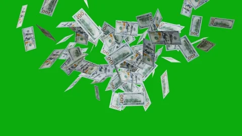 Banknotes dollars bills falling and flying on green screen Stock Footage 316722288