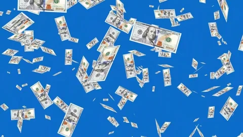 Banknotes dollars bills falling and flying on green screen Stock Footage 316722362