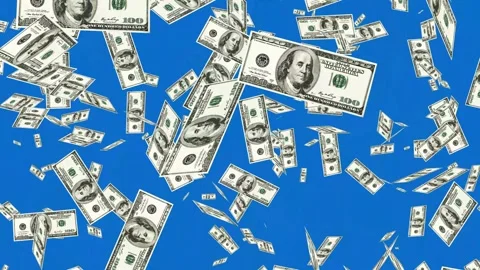 Banknotes dollars bills falling and flying on green screen Stock Footage 316722368