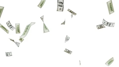 Banknotes dollars bills falling and flying on green screen Stock Footage 316722376