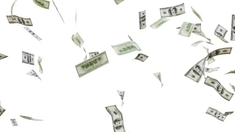 Banknotes dollars bills falling and flying on green screen Stock Footage 316722387