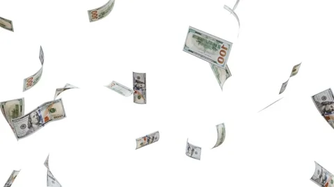 Banknotes dollars bills falling and flying on green screen Stock Footage 316722390