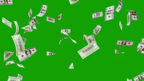Banknotes dollars bills falling and flying on green screen Stock Footage 316722392