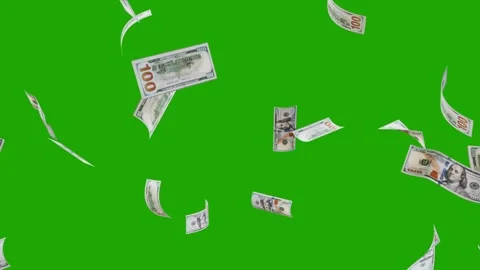 Banknotes dollars bills falling and flying on green screen Stock Footage 316722394