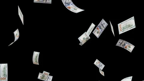 Banknotes dollars bills falling and flying on green screen Stock Footage 316722422