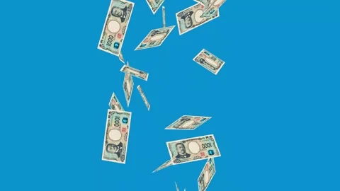 Banknotes dollars bills falling and flying on green screen Stock Footage 316722424