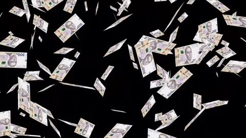 Banknotes dollars bills falling and flying on green screen Stock Footage 316722480