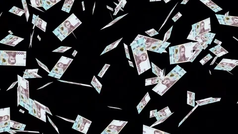 Banknotes dollars bills falling and flying on green screen Stock Footage 316722482