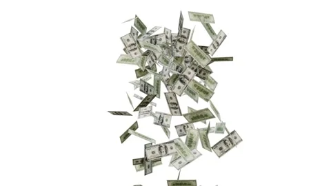 Banknotes dollars bills falling and flying on green screen Stock Footage 316722573
