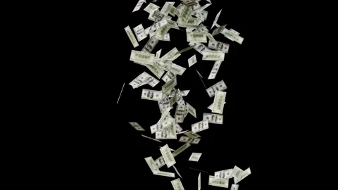 Banknotes dollars bills falling and flying on green screen Stock Footage 316722581