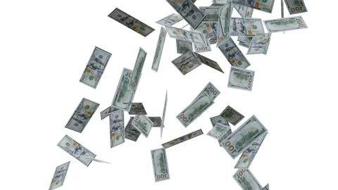 Banknotes dollars bills falling and flying on green screen Stock Footage 316722586