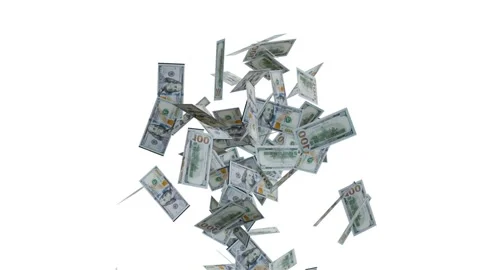 Banknotes dollars bills falling and flying on green screen Stock Footage 316722587