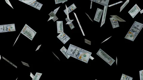 Banknotes dollars bills falling and flying on green screen Stock Footage 316722588