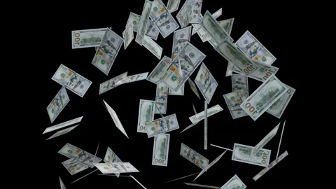 Banknotes dollars bills falling and flying on green screen Stock Footage 316722591
