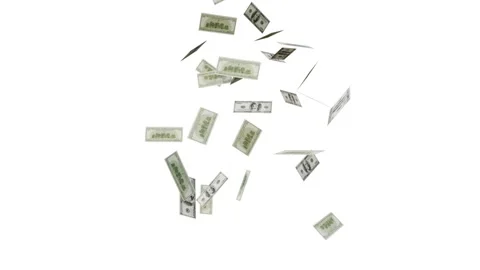 Banknotes dollars bills falling and flying on green screen Stock Footage 316722603