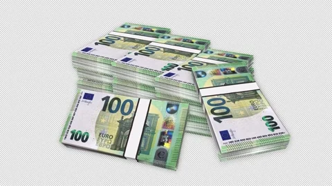 Banknotes Euro Pack Stock Footage 328288115