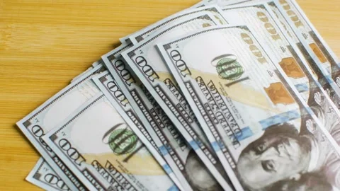 Banknotes with a face value of 100 dollars Stock Footage 315934185