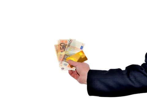Banknotes in hand Stock Photos