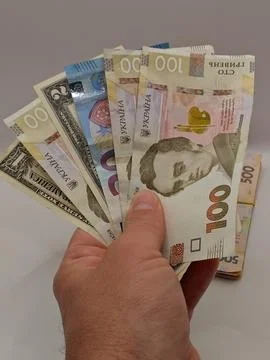 Banknotes in hand Foto stock