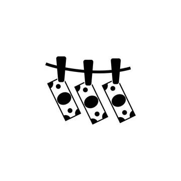 Banknotes Hanging on a Clothesline Flat Vector Icon Banknotes Hanging on a... Stock Photos