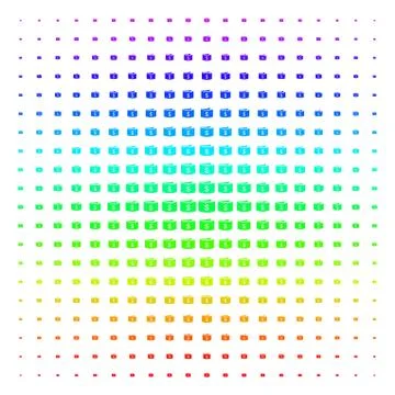 Banknotes Icon halftone Spectrum pattern Illustrazione stock