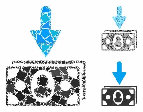 Banknotes income Composition Icon of Abrupt Elements Illustrazione stock