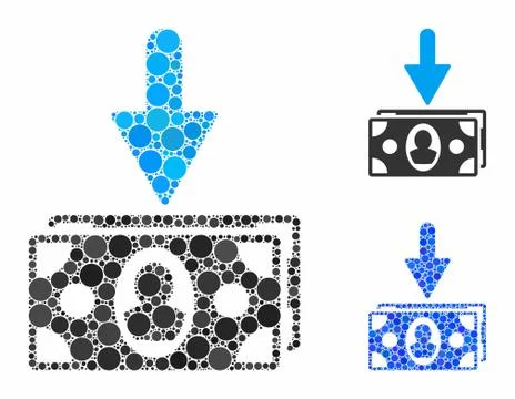 Banknotes income Composition Icon of Circle Dots Illustrazione stock