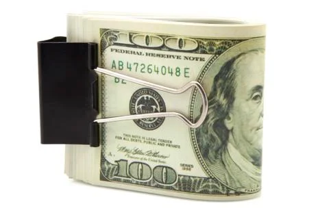 Banknotes of one hundred dollars Stock Photos