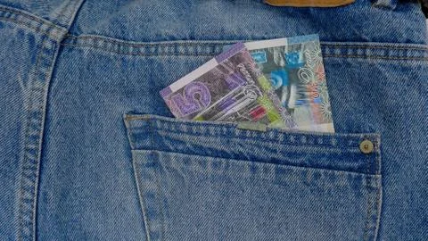Banknotes in the pocket Stock Photos