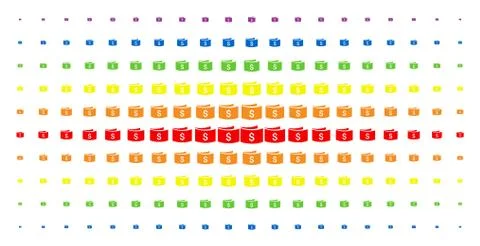 Banknotes Spectrum Halftone Pattern Illustrazione stock