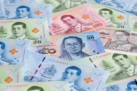 Banknotes of the Tailand Stock Photos