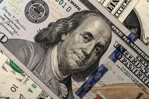 Banknotes texture pattern with dollars. Dollars currency banking layout. Do.. Stock Photos