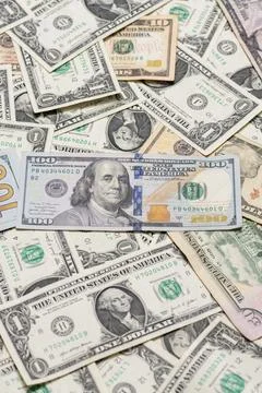 Banknotes texture pattern. Rich currency background. American dollar cash. .. Fotos de archivo