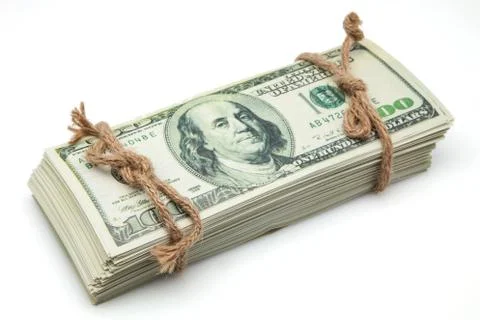Banknotes tied with rope Stock Photos