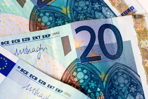 Banknotes of twenty euro Foto stock