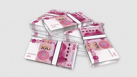Banknotes Yuan Pack Stock Footage 328468187