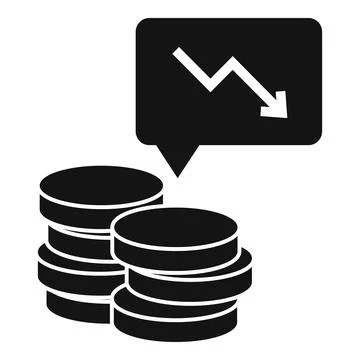 Bankrupt coin stack icon, simple style イラスト素材