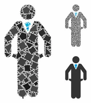 Bankrupt Composition Icon of Bumpy Parts Illustrazione stock