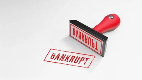 BANKRUPT rubber Stamp 3D rendering Stock Photos