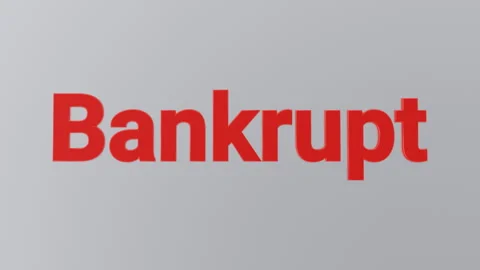 Bankrupt text fall on white background Stock Footage 241113506