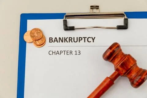 Bankruptcy concept. Document on the tablet. Stock Photos
