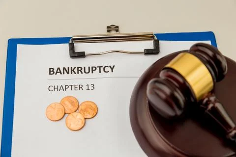 Bankruptcy concept. Document on the tablet. Stock Photos