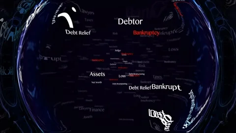 BANKRUPTCY Keywords Animation, Background, Loop 스톡 동영상 282754811