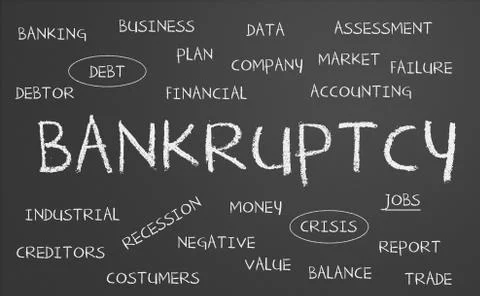 Bankruptcy word cloud Stock Illustration